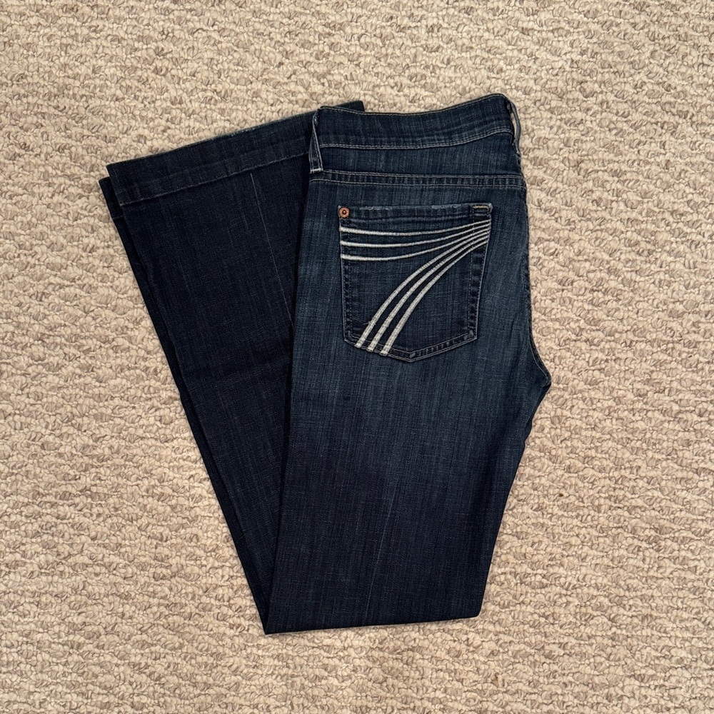 7 For All Mankind Dark Indigo Boot Cut Jeans